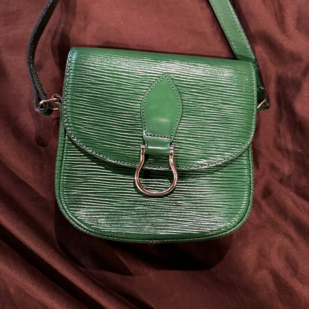 Vintage Green Leather Crossbody Bag - Picture 4 of 7